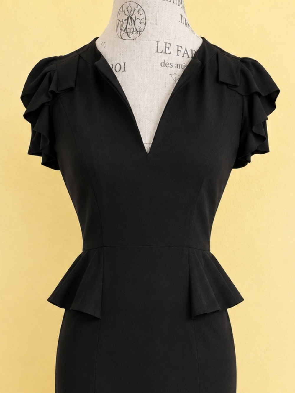 Rebecca Taylor “Daria” Peplum Style Black Dress Size 6 - Picture 3 of 6